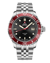 Swiss Military Schweizer Herren-Sportuhr, Schwarz/Rot - SM34109.04